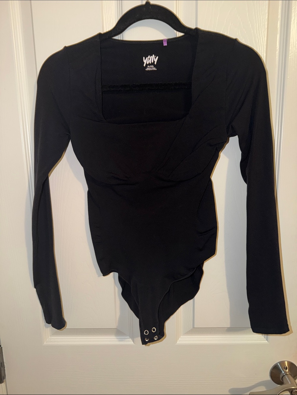 YITTY Black Long Sleeve Scoop Neck Bodysuit